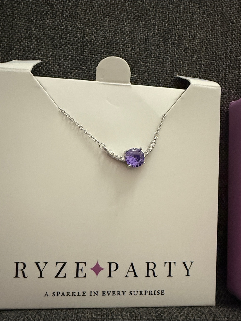 Ryze Party.925 sterling Silver Necklace with Purple Gemstone
